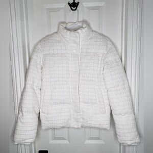 Express Women's White Puffer Tweed Jacket